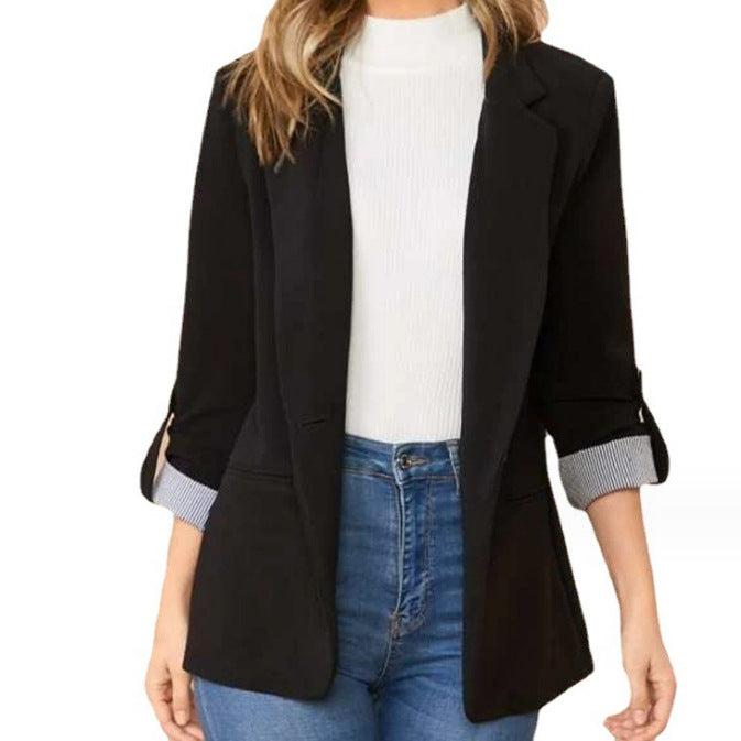 Damer Moded Blazer med Uppvikbara Ärmar och Strukturerade Detaljer Mirla-Eva Jonsson