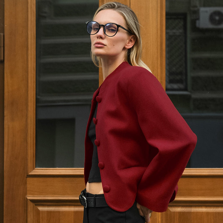 Damer Modejacka med hög krage och knapdetails Mirla-Eva Jonsson