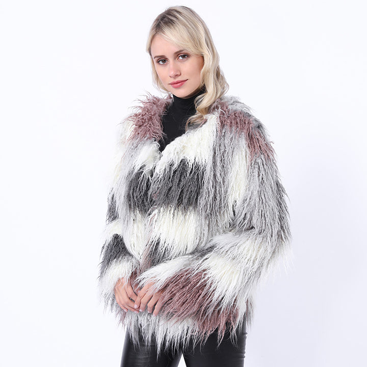 Damer Modekonstpälsjacka med iögonfallande design Eva Jonsson-Eva Jonsson