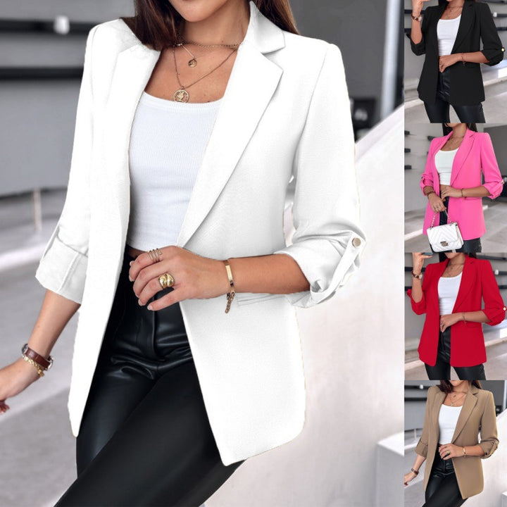 Damer Moderiktig Blazer med Uppvikta Ärmar och Praktiska Fickor Mirla-Eva Jonsson