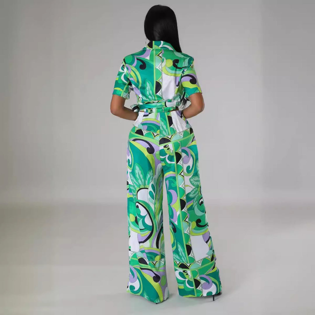 Damer Moderiktig Jumpsuit med djup V-ringning och vida ben Mirla-Eva Jonsson