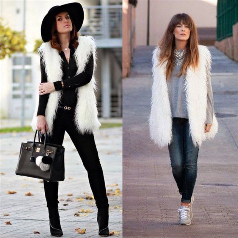 Damer Moderiktig Konstpälsväst i trendig Oversized-snitt Eva Jonsson-Eva Jonsson
