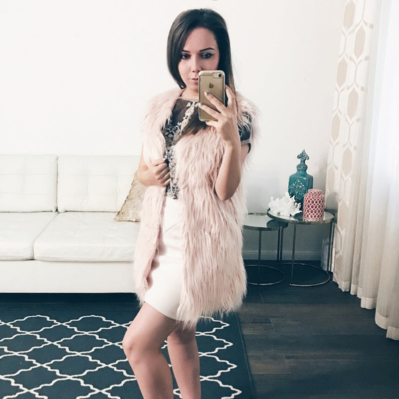 Damer Moderiktig Konstpälsväst i trendig Oversized-snitt Mirla-Eva Jonsson