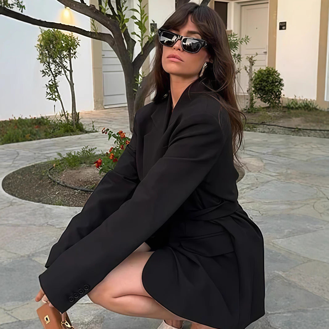 Damer Moderiktig Oversized Blazer med Bälte Eva Jonsson-Eva Jonsson