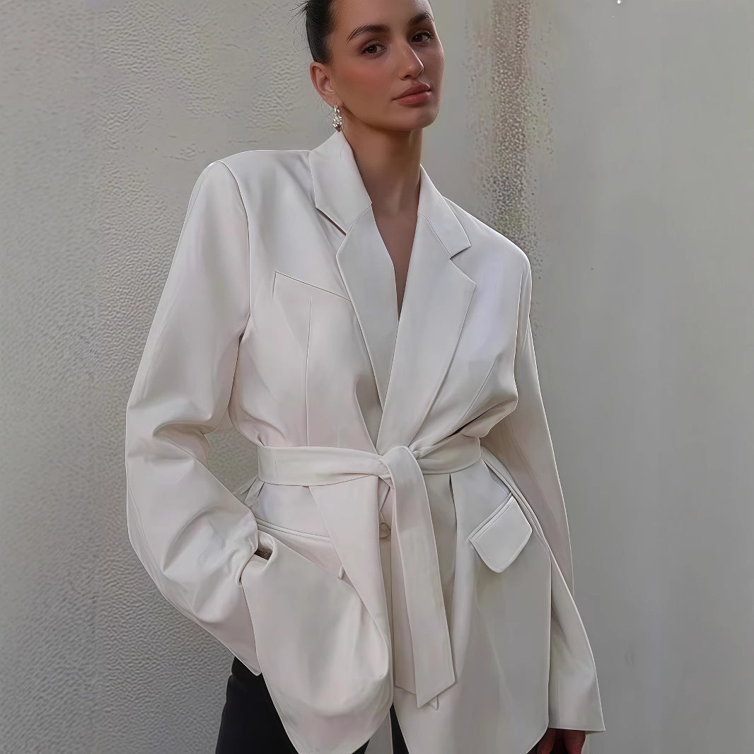 Damer Moderiktig Oversized Blazer med Bälte Eva Jonsson-Eva Jonsson