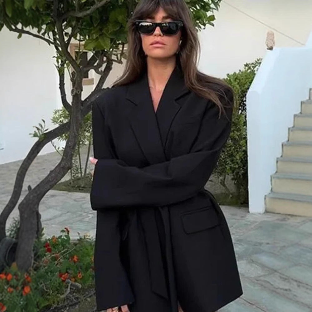 Damer Moderiktig Oversized Blazer med Bälte Eva Jonsson-Eva Jonsson
