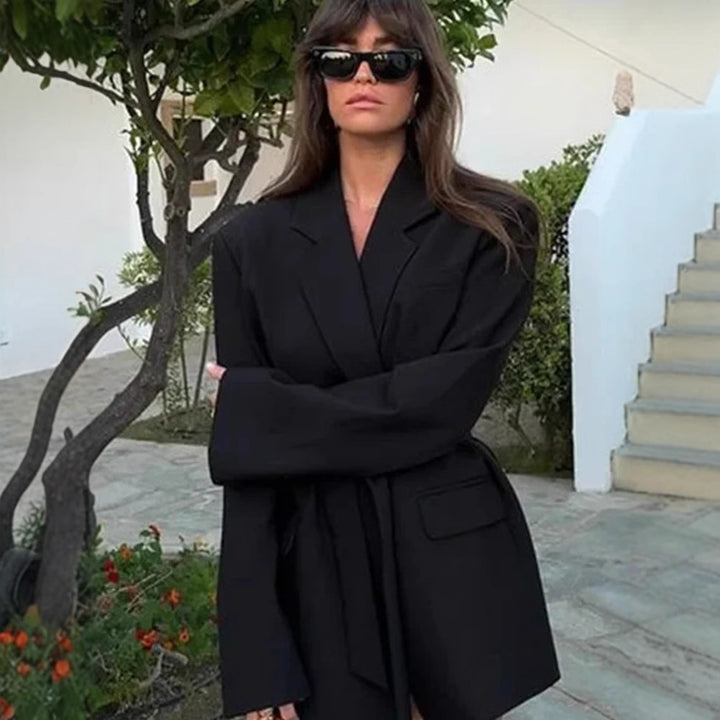 Damer Moderiktig Oversized Blazer med Bälte Eva Jonsson-Eva Jonsson