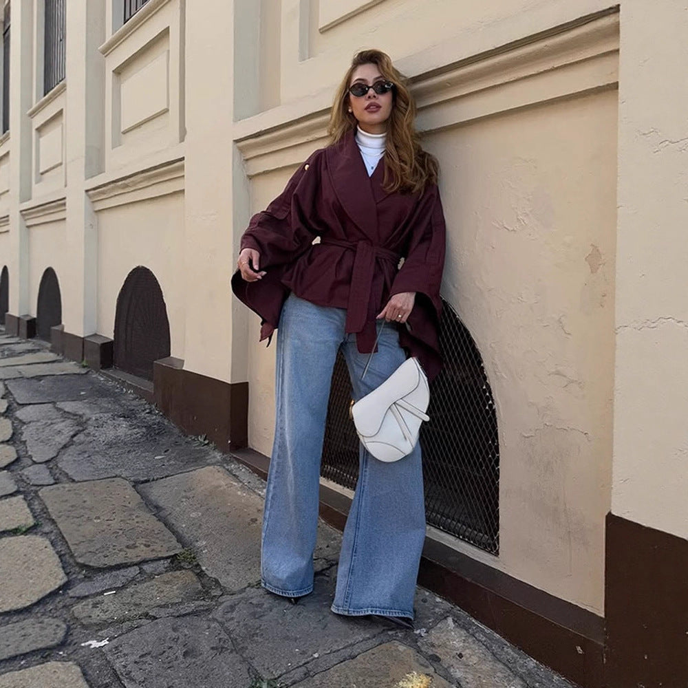 Damer Moderiktig Oversized-Trenchcoat med Midjebälte Mirla-Eva Jonsson
