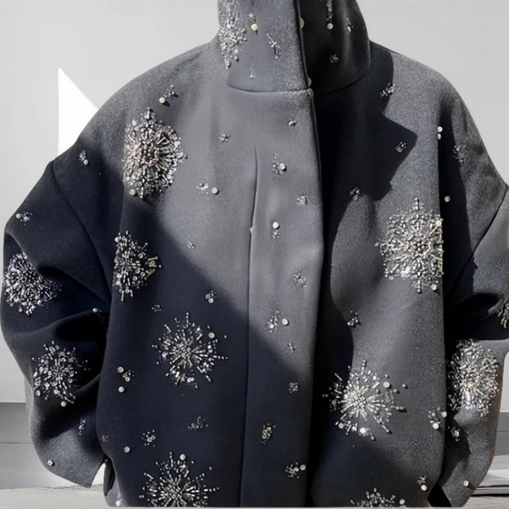 Damer Moderiktigt Oversized-jacka med glittrande applikationer Mirla-Eva Jonsson