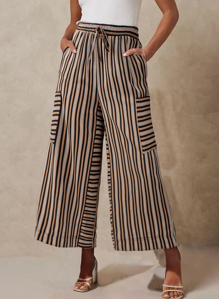 Damer Moderisk Culotte-byxor med sidofickor och elastisk midja Mirla-Eva Jonsson