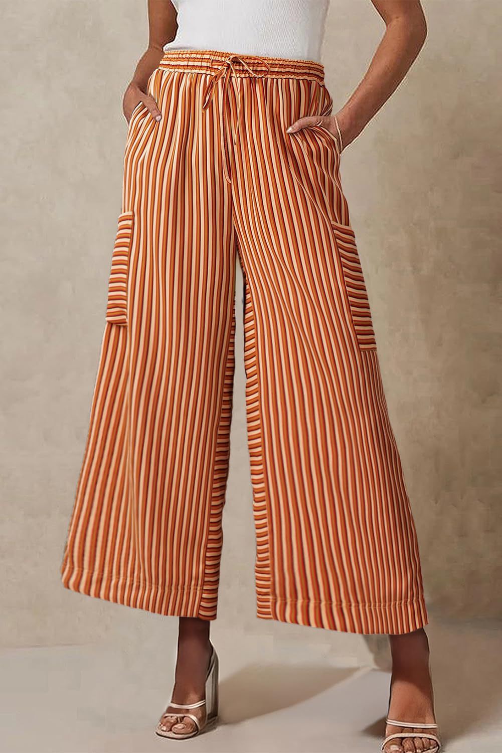 Damer Moderisk Culotte-byxor med sidofickor och elastisk midja Mirla-Eva Jonsson