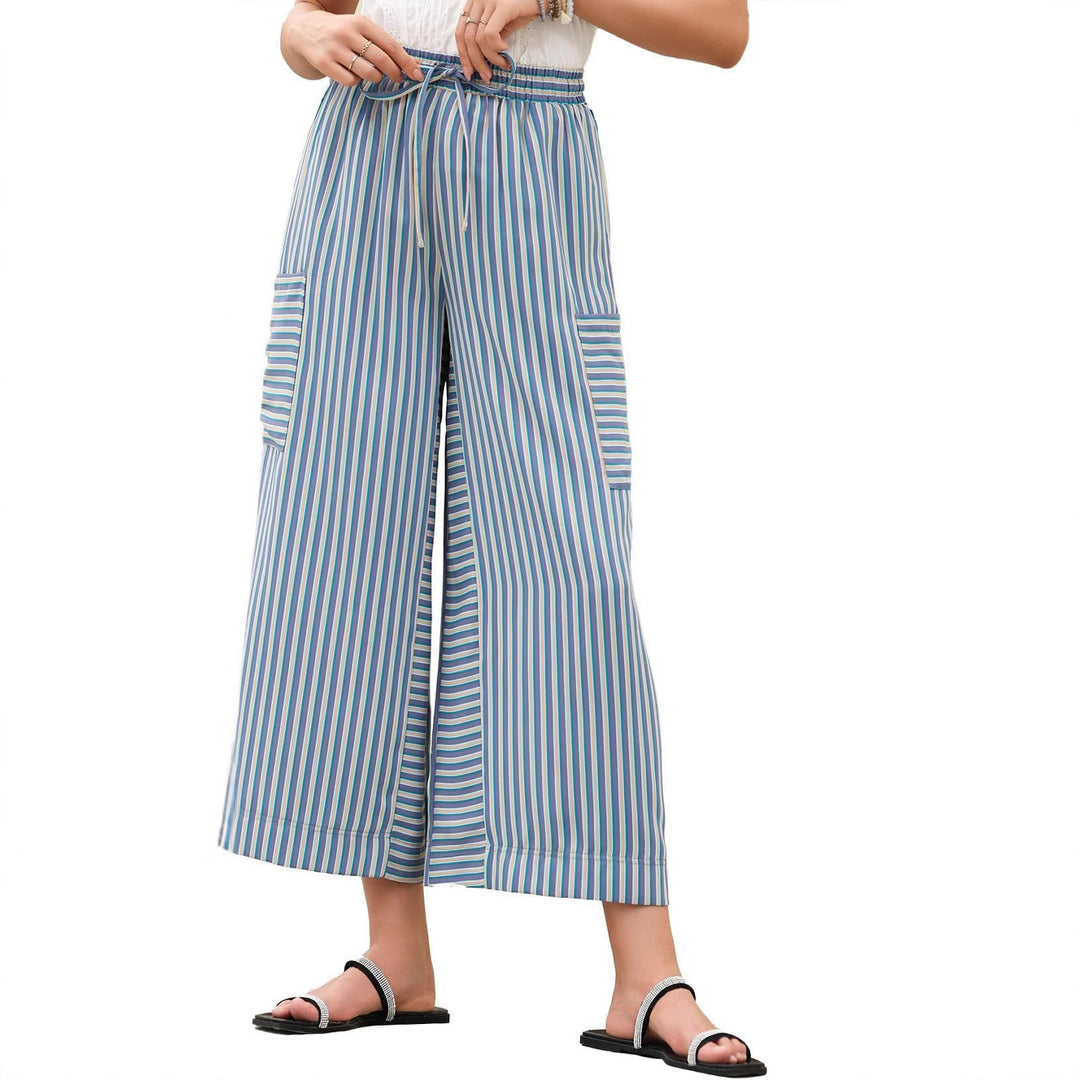 Damer Moderisk Culotte-byxor med sidofickor och elastisk midja Mirla-Eva Jonsson