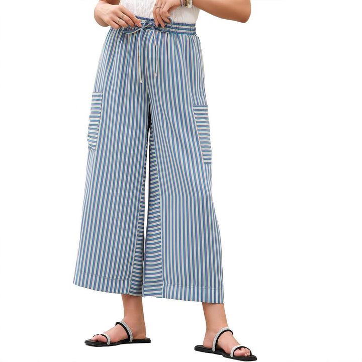 Damer Moderisk Culotte-byxor med sidofickor och elastisk midja Mirla-Eva Jonsson