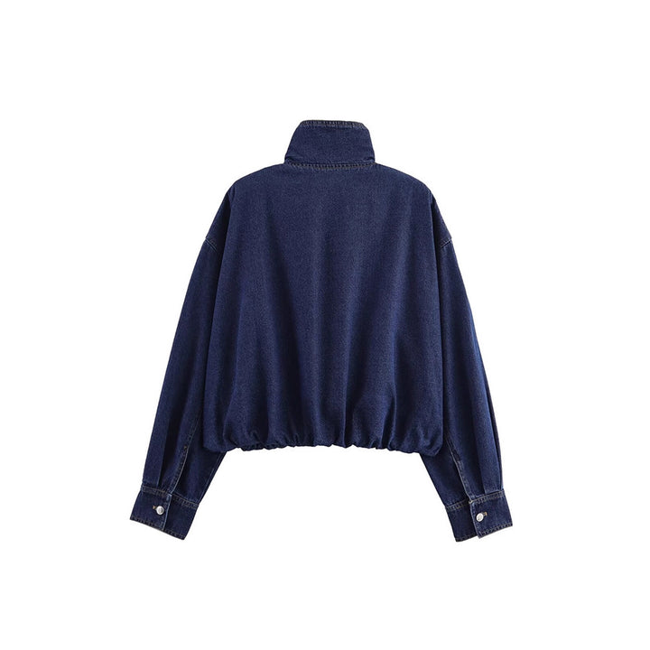 Damer Modern Denim-jacka med uppstående krage och praktiska fickor Mirla-Eva Jonsson