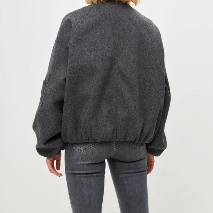 Damer Modern oversized fleecejacka med högt stängd krage och sidofickor Mirla-Eva Jonsson