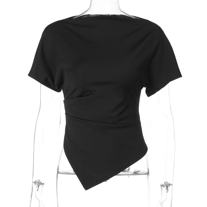 Damer Modern topp med asymmetrisk fåll Mirla-Eva Jonsson