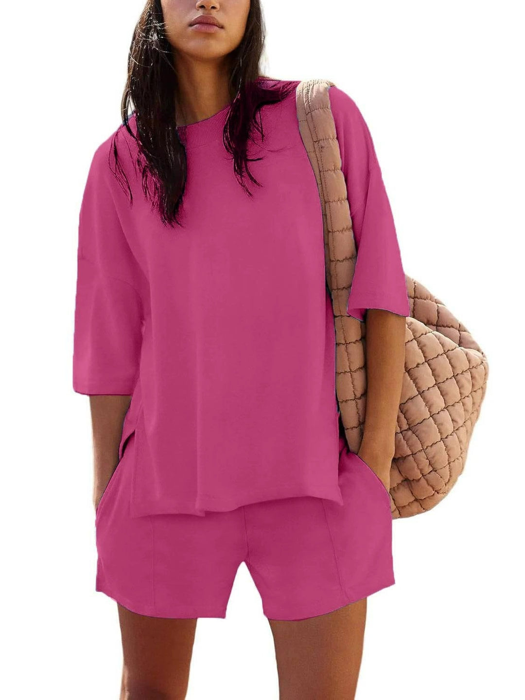 Damer Moderna Lounge-short med lös T-shirt-set Mirla-Eva Jonsson