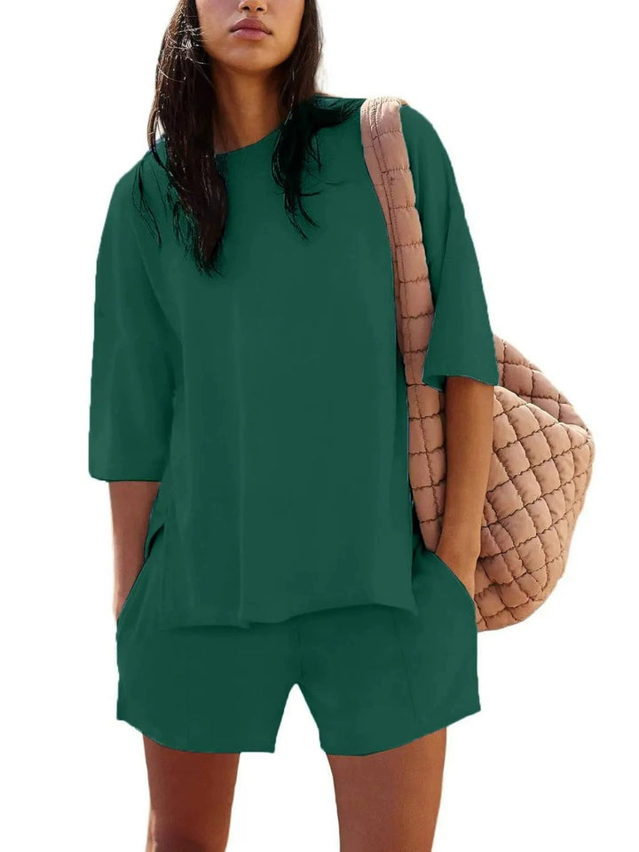 Damer Moderna Lounge-short med lös T-shirt-set Mirla-Eva Jonsson