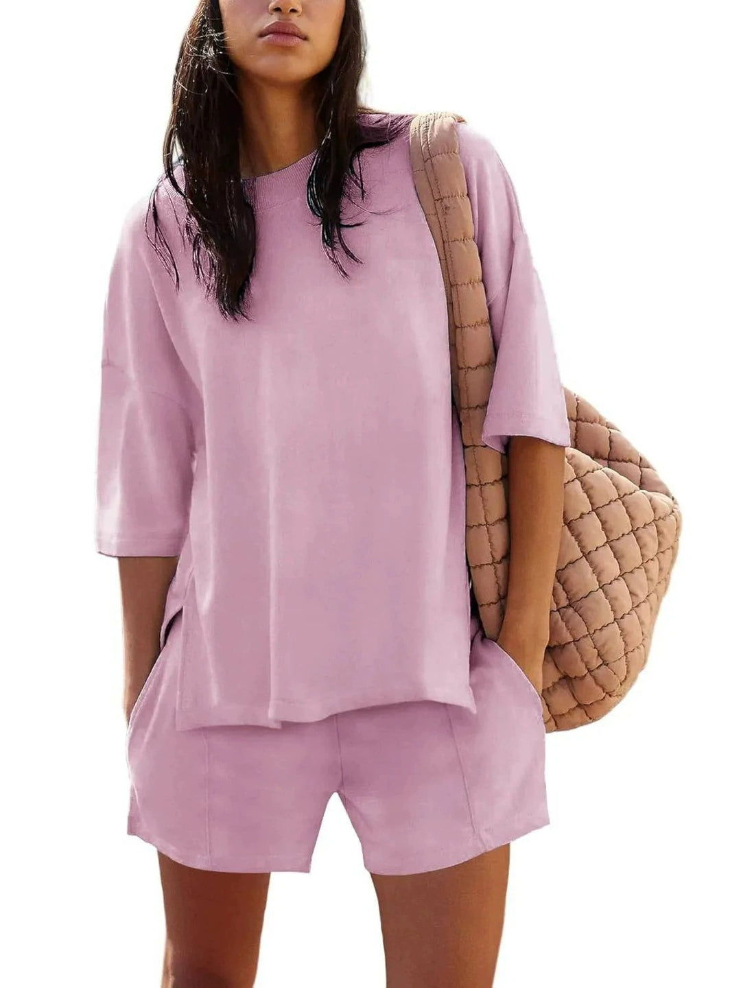 Damer Moderna Lounge-short med lös T-shirt-set Mirla-Eva Jonsson