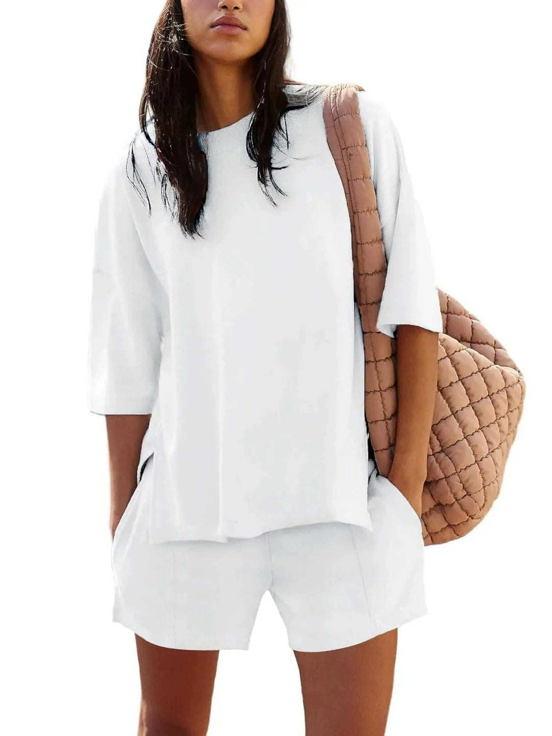 Damer Moderna Lounge-short med lös T-shirt-set Mirla-Eva Jonsson