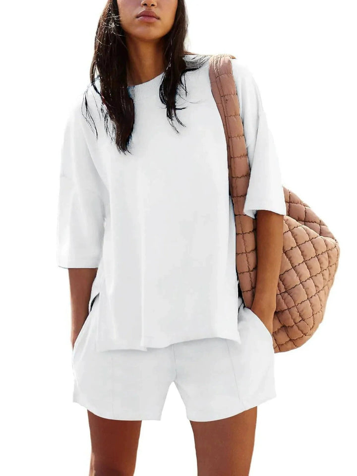 Damer Moderna Lounge-short med lös T-shirt-set Mirla-Eva Jonsson