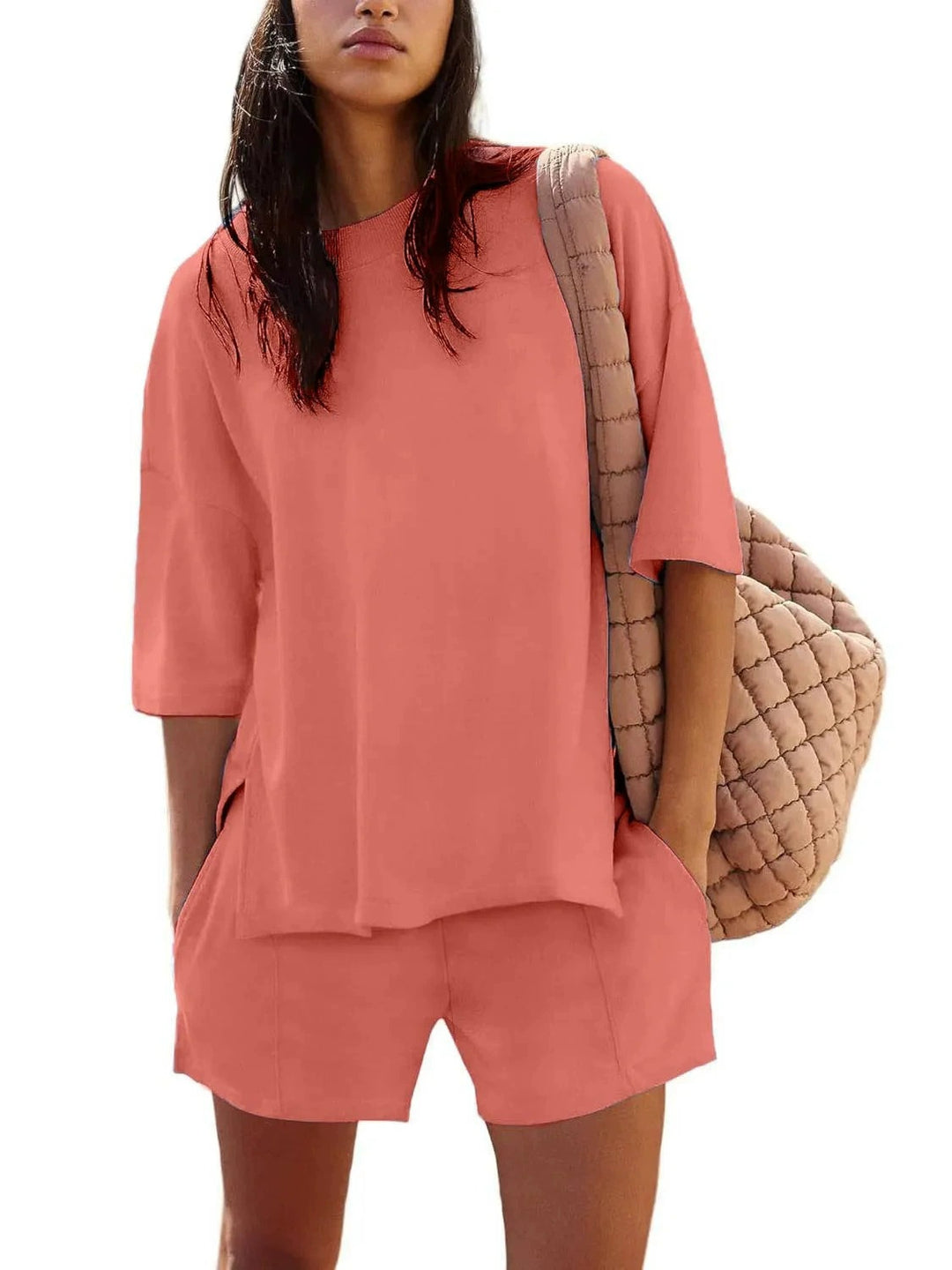 Damer Moderna Lounge-short med lös T-shirt-set Mirla-Eva Jonsson