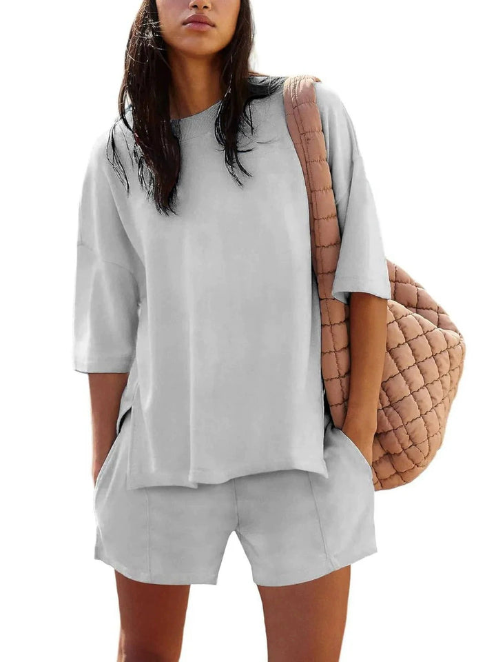 Damer Moderna Lounge-short med lös T-shirt-set Mirla-Eva Jonsson