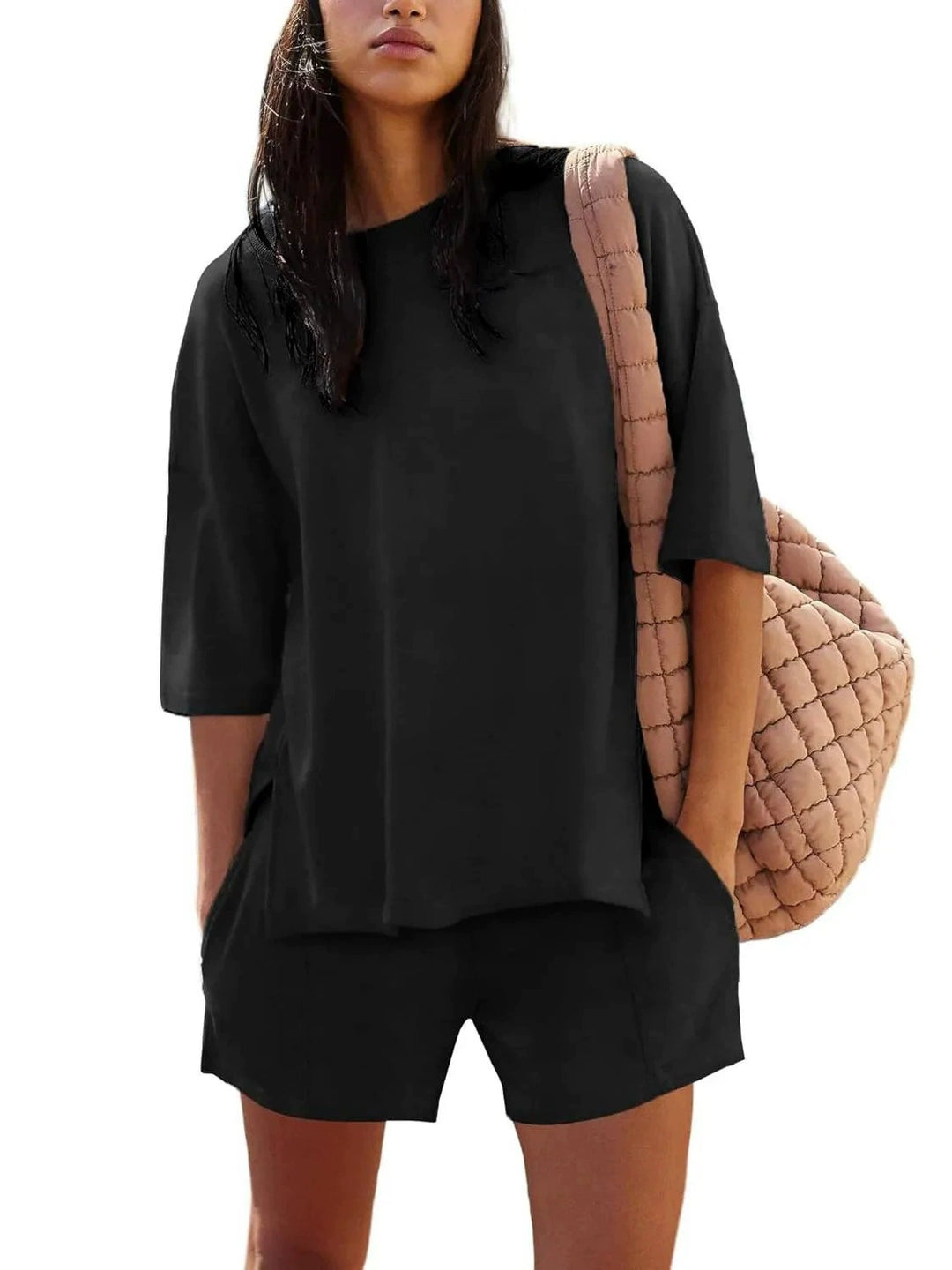Damer Moderna Lounge-short med lös T-shirt-set Mirla-Eva Jonsson