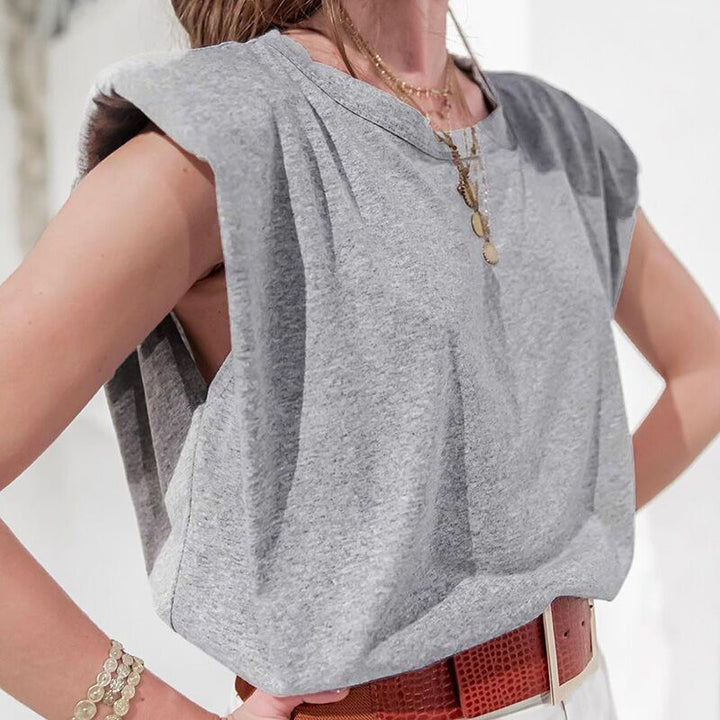 Damer Modernt Basic T-shirt med axelpaddar Mirla-Eva Jonsson