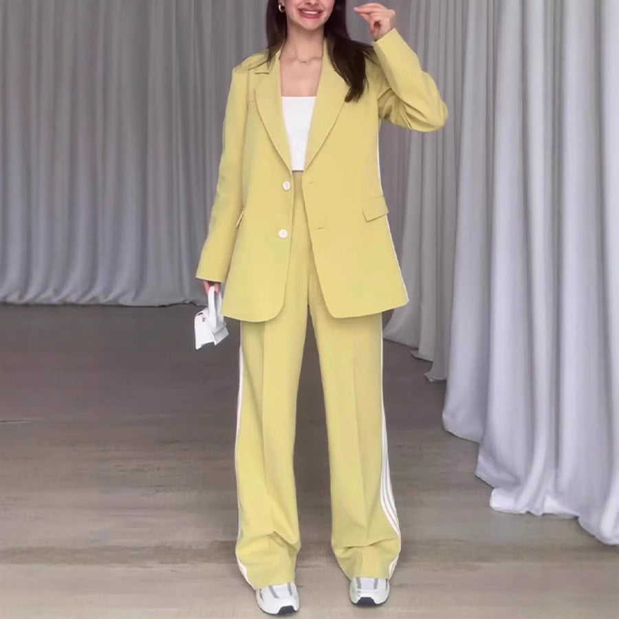 Damer Modernt Blazer-byxdress med kontrasterande ränder Mirla-Eva Jonsson