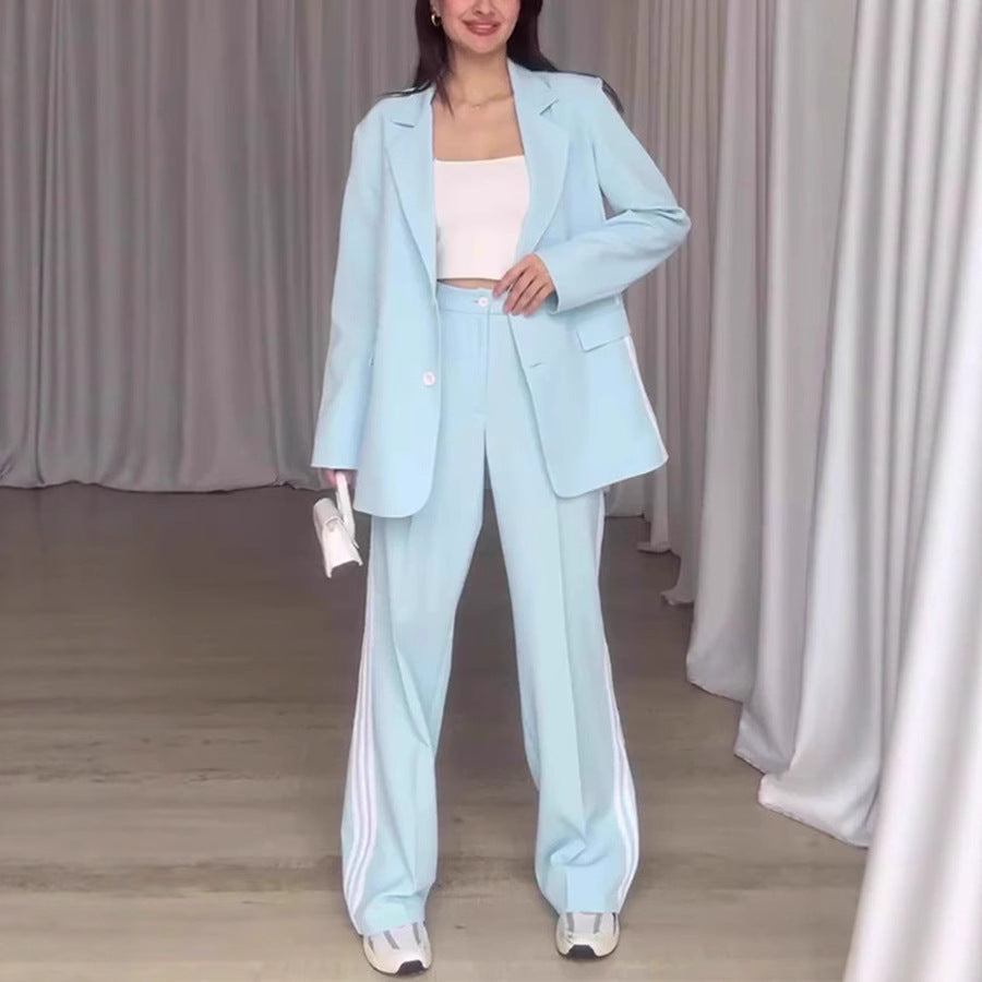 Damer Modernt Blazer-byxdress med kontrasterande ränder Mirla-Eva Jonsson