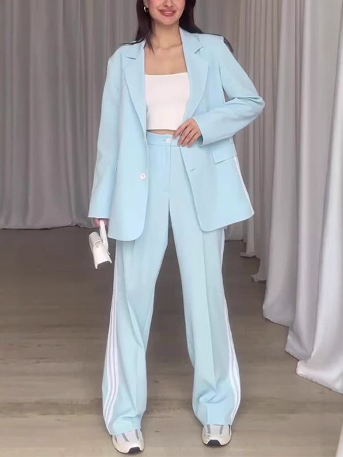 Damer Modernt Blazer-byxdress med kontrasterande ränder Mirla-Eva Jonsson