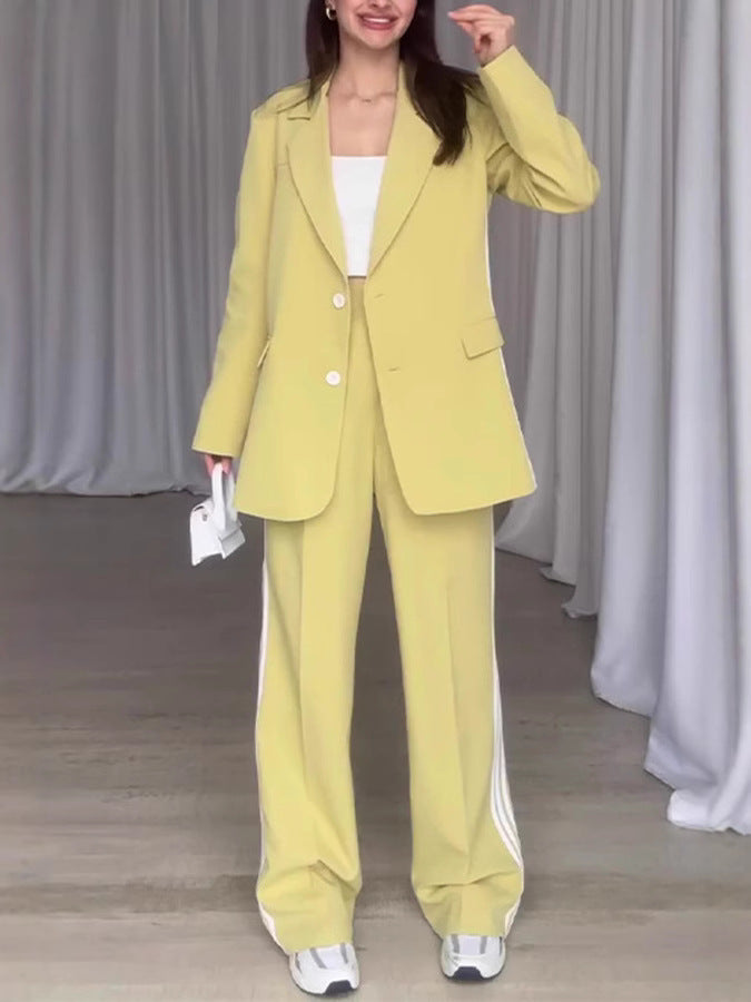 Damer Modernt Blazer-byxdress med kontrasterande ränder Mirla-Eva Jonsson