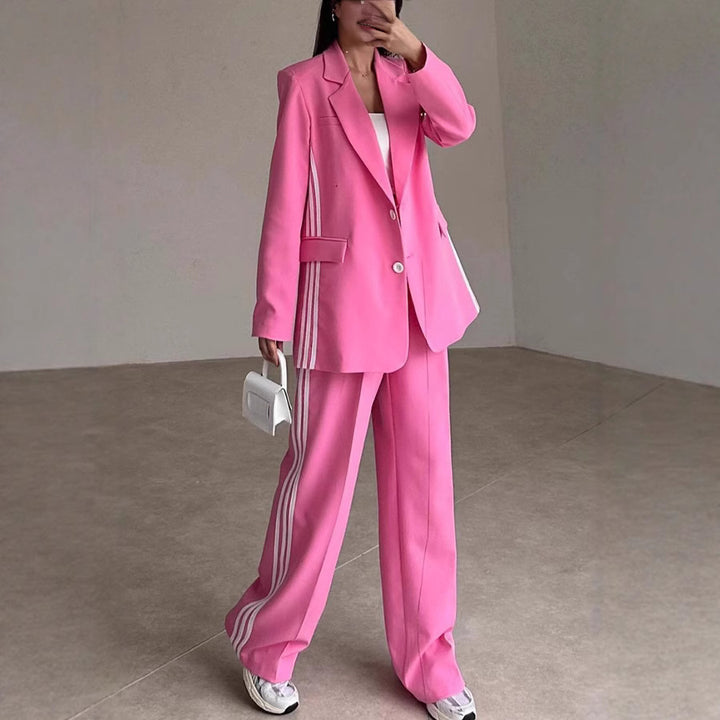 Damer Modernt Blazer-byxdress med kontrasterande ränder Mirla-Eva Jonsson