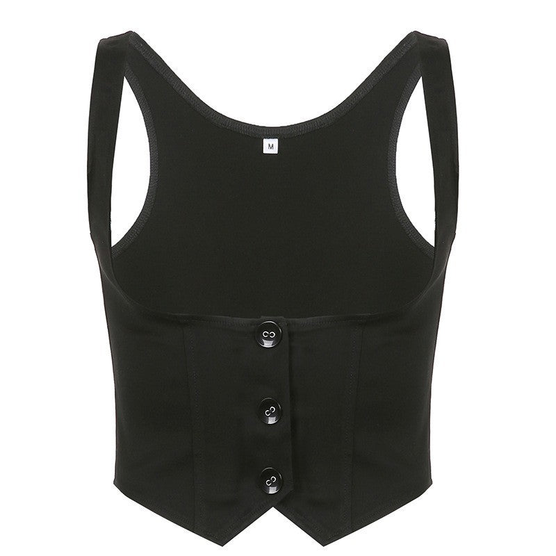 Damer Modernt Crop-Top med eleganta knappdetaljer och figursydd design Mirla-Eva Jonsson
