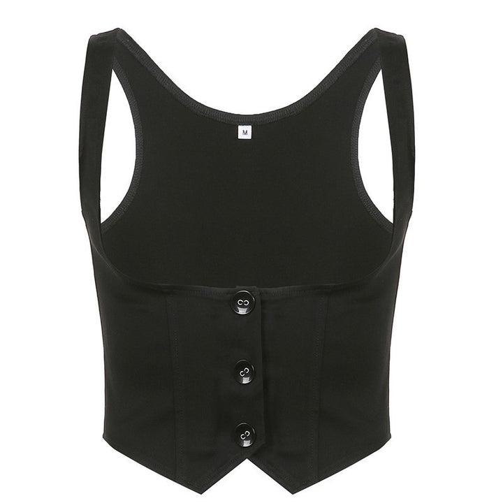 Damer Modernt Crop-Top med eleganta knappdetaljer och figursydd design Mirla-Eva Jonsson