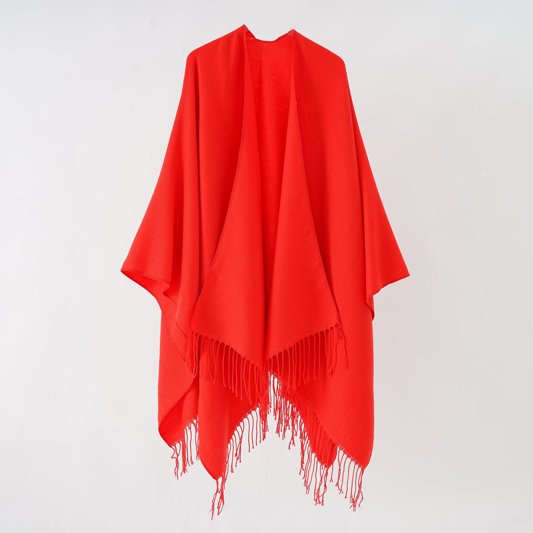Damer Modernt Fransen-Poncho I Mjukt Material Med Lyxigt Fall Mirla-Eva Jonsson