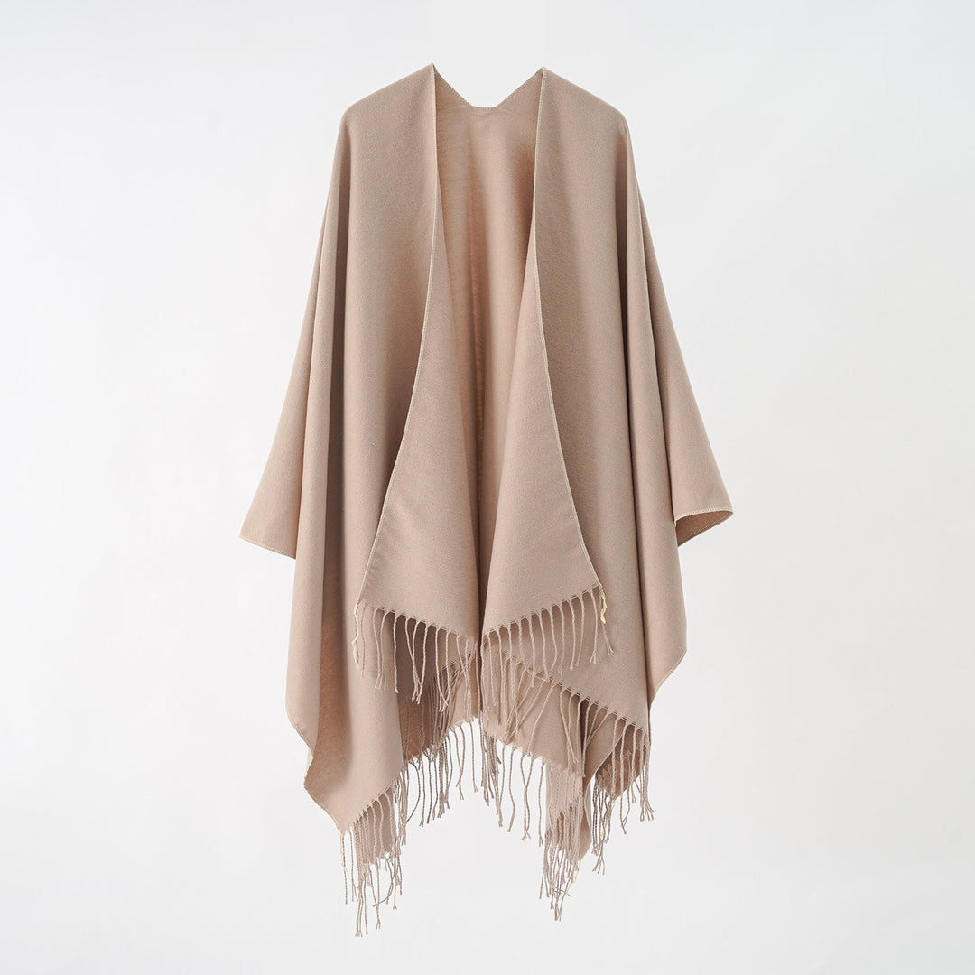Damer Modernt Fransen-Poncho I Mjukt Material Med Lyxigt Fall Mirla-Eva Jonsson