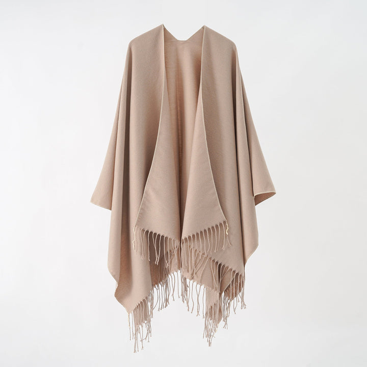 Damer Modernt Fransen-Poncho I Mjukt Material Med Lyxigt Fall Mirla-Eva Jonsson