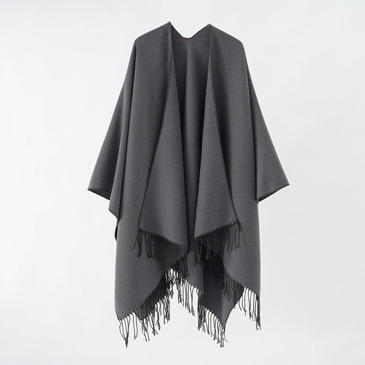 Damer Modernt Fransen-Poncho I Mjukt Material Med Lyxigt Fall Mirla-Eva Jonsson