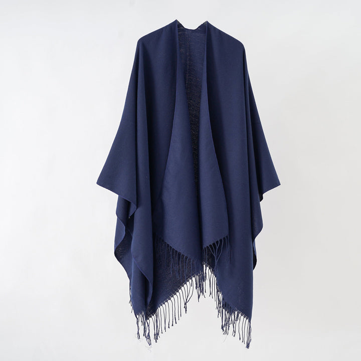Damer Modernt Fransen-Poncho I Mjukt Material Med Lyxigt Fall Mirla-Eva Jonsson