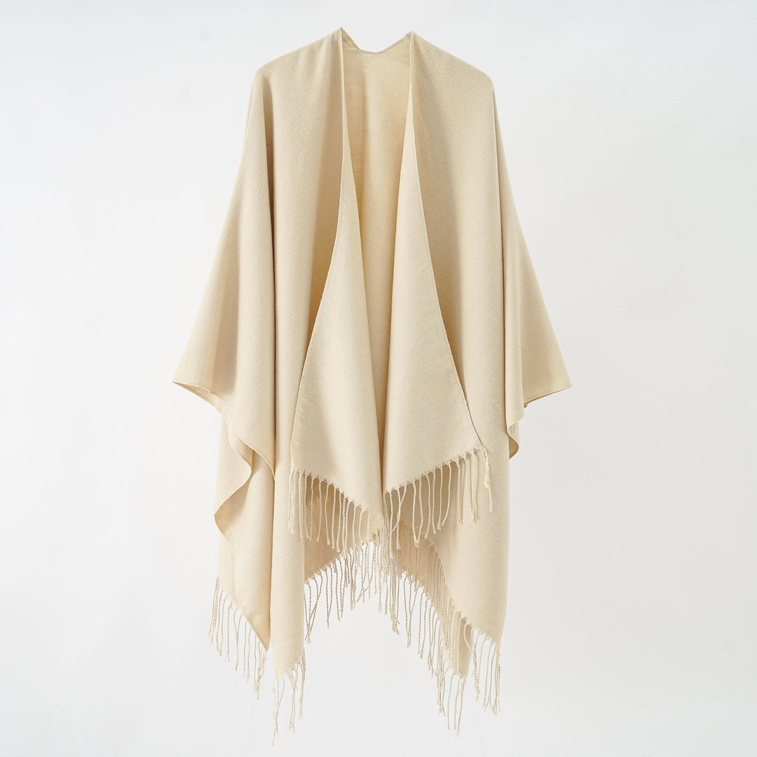 Damer Modernt Fransen-Poncho I Mjukt Material Med Lyxigt Fall Mirla-Eva Jonsson