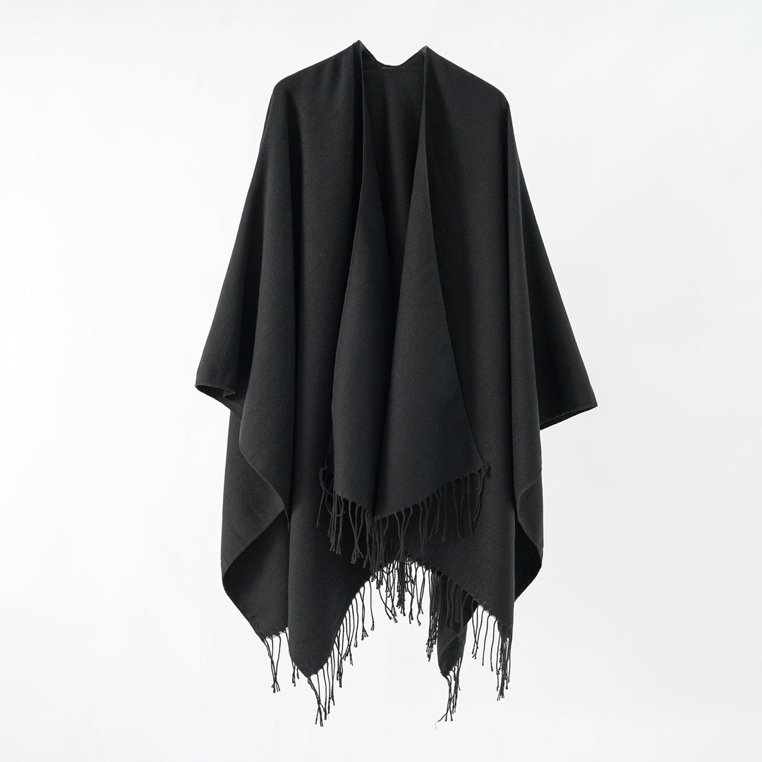 Damer Modernt Fransen-Poncho I Mjukt Material Med Lyxigt Fall Mirla-Eva Jonsson