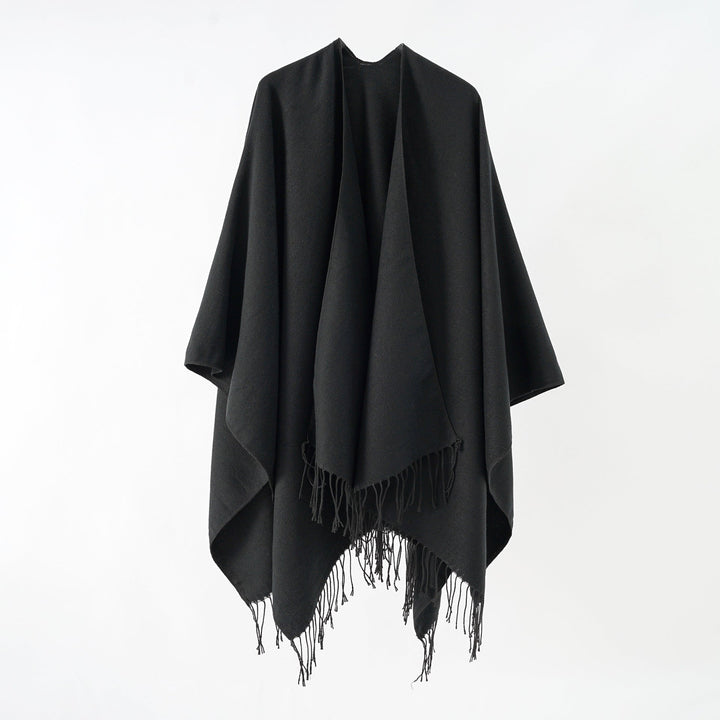 Damer Modernt Fransen-Poncho I Mjukt Material Med Lyxigt Fall Mirla-Eva Jonsson