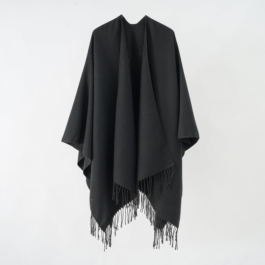 Damer Modernt Fransen-Poncho I Mjukt Material Med Lyxigt Fall Mirla-Eva Jonsson