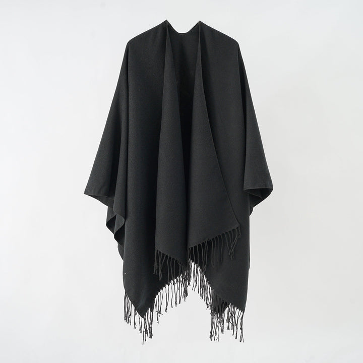 Damer Modernt Fransen-Poncho I Mjukt Material Med Lyxigt Fall Mirla-Eva Jonsson