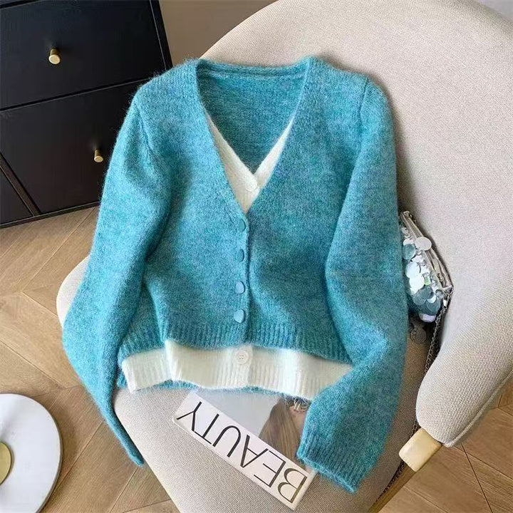 Damer Modesh Knittröja med Elegant V-Ringning och Knapppdetaljer Mirla-Eva Jonsson