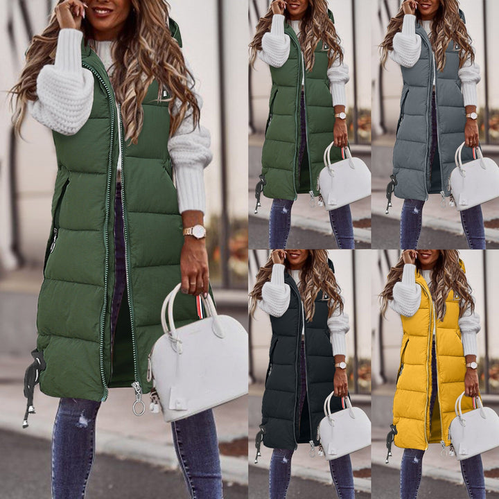 Damer Modet quilted vest med praktiska fickor och justerbar dragsko Mirla-Eva Jonsson