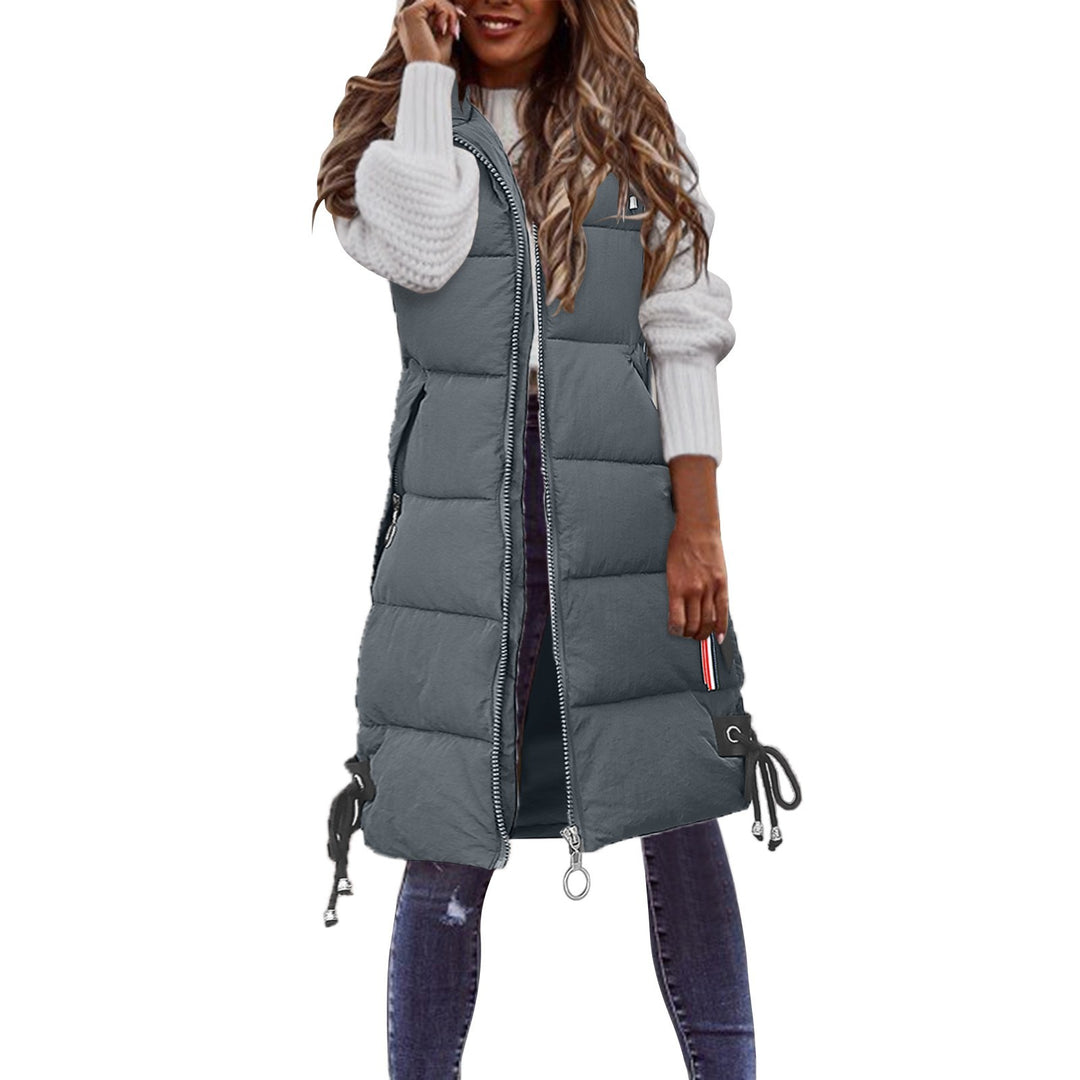 Damer Modet quilted vest med praktiska fickor och justerbar dragsko Mirla-Eva Jonsson