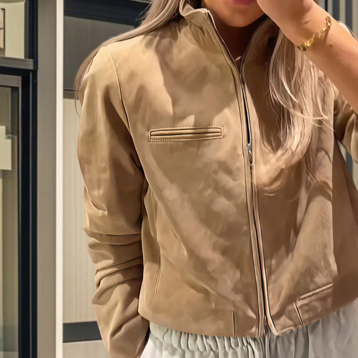 Damer Modete kort jacka i mikrofiber med hög krage Mirla-Eva Jonsson